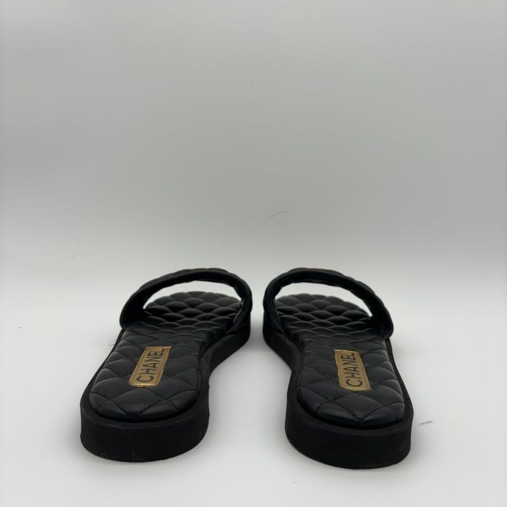 CHANEL Leather Slide Sandals - Picture 4 of 6